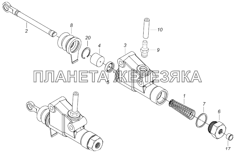 5320-1602510-10 Главный цилиндр управления сцеплением КамАЗ-43118 (Евро 4)