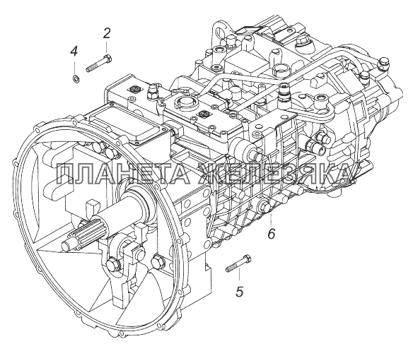 65115-1700005-30 Установка коробки передач на двигатель КамАЗ-43118 (Евро 4)