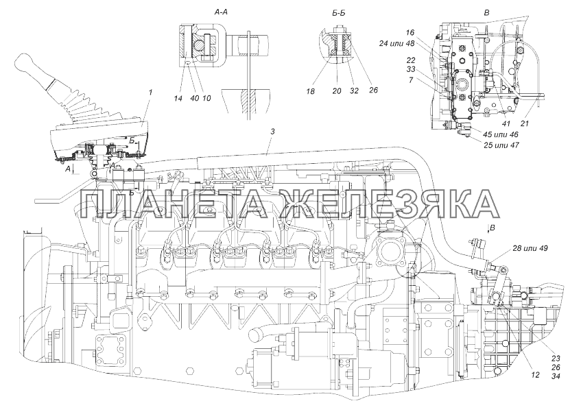 65115-1703005-30 Установка привода управления механизмом переключения передач КамАЗ-43118 (Евро 4)