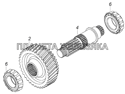 65111-1802024 Вал первичный раздаточной коробки КамАЗ-43118 (Евро 4)