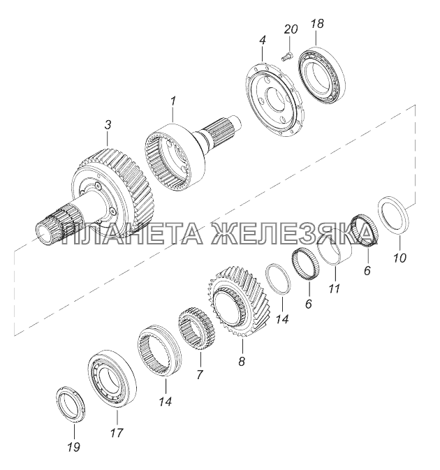 65111-1802150-10 Дифференциал раздаточной коробки КамАЗ-43118 (Евро 4)