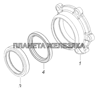 65111-1802117-10 Крышка переднего подшипника привода переднего моста КамАЗ-43118 (Евро 4)