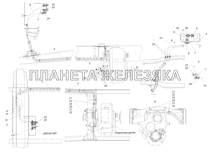 65111-1800009-34 Установка управления раздаточной коробки КамАЗ-43118 (Евро 4)