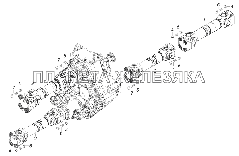 43118-2200001-37 Установка карданных валов КамАЗ-43118 (Евро 4)