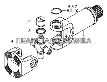 53205-2201050 Вилка скользящая с шарниром КамАЗ-43118 (Евро 4)