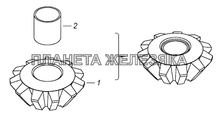53205-2506054 Сателлит межосевого дифференциала с втулкой КамАЗ-43118 (Евро 4)