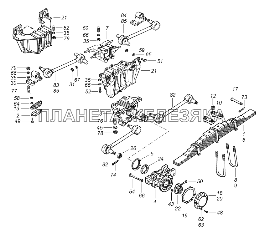 53228-2900002-10 Установка задней подвески КамАЗ-43118 (Евро 4)