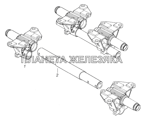 65115-2918050 Кронштейн балансира с осью и со стяжкой КамАЗ-43118 (Евро 4)