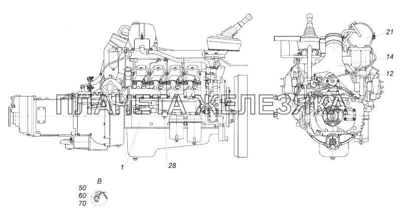 53501-1000250 Агрегат силовой 740.622-280 укомплектованный для установки на автомобиль КамАЗ-43118 (Евро 4)