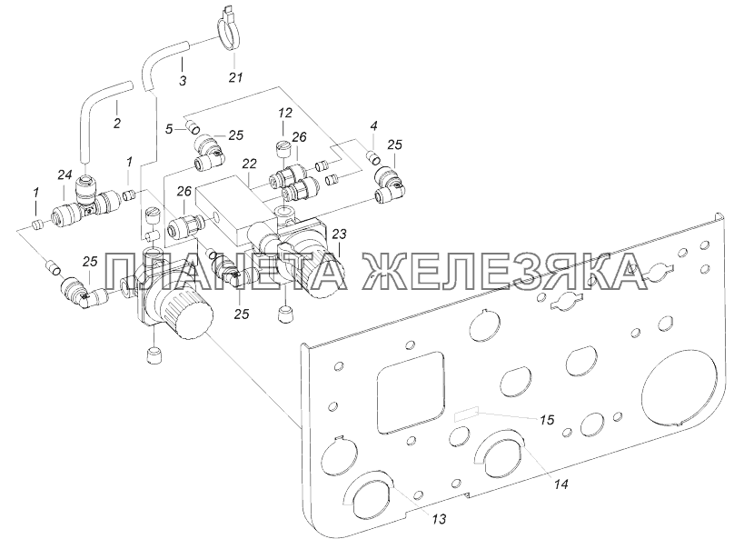 65224-3122005-64 Установка аппаратов управления давлением воздуха в шинах КамАЗ-43118 (Евро 4)