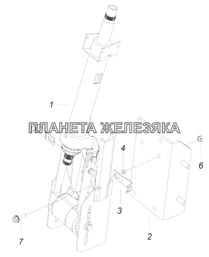 6520-3444075-19 Колонка рулевого управления с кронштейном КамАЗ-43118 (Евро 4)