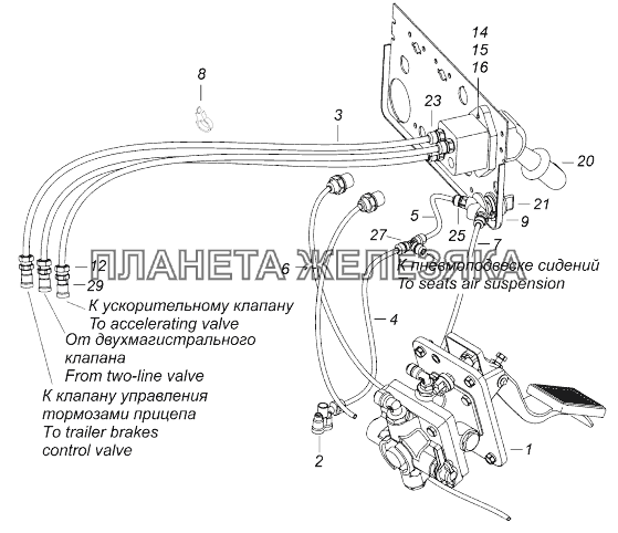 5460-3500080-05 Установка пневмопривода в кабине КамАЗ-43118 (Евро 4)