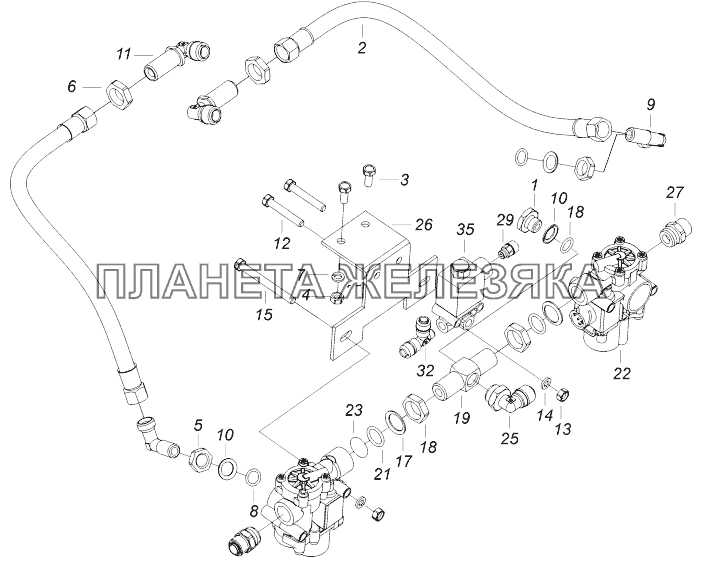 5350-3506001 Установка блока управления тормозами передней оси КамАЗ-43118 (Евро 4)