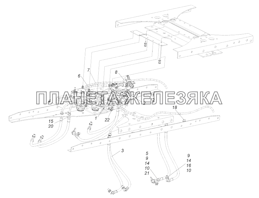 53501-3506002 Установка управления тармозами задней тележки КамАЗ-43118 (Евро 4)