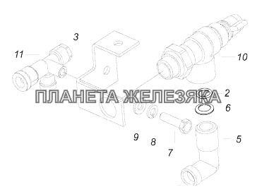 65115-3531010-80 Установка клапана накачки шин КамАЗ-43118 (Евро 4)