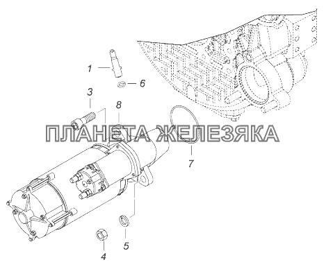 740.60-3708005 Установка стартера и фиксатора КамАЗ-43118 (Евро 4)