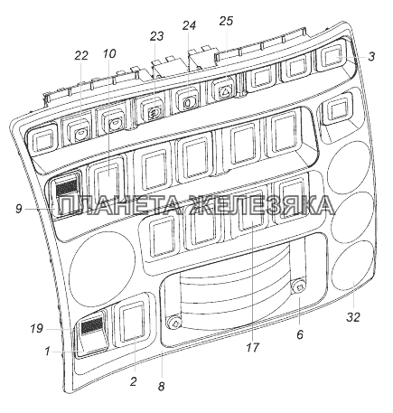 65118-3710001-30 Установка выключателей КамАЗ-43118 (Евро 4)