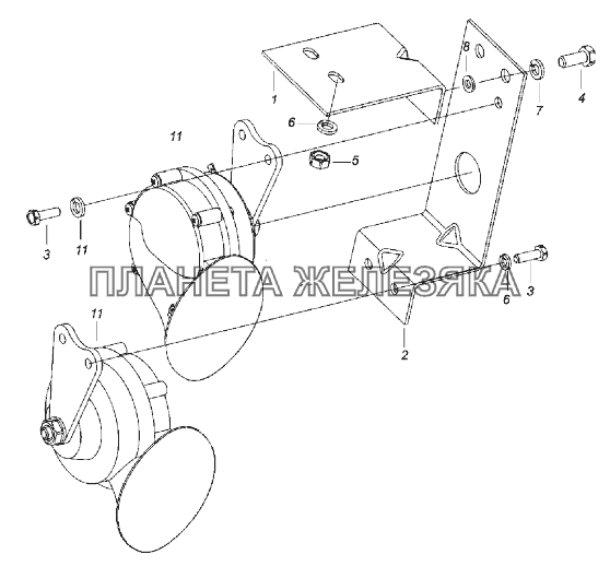 5320-3721001-10 Установка звуковых электрических сигналов КамАЗ-43118 (Евро 4)