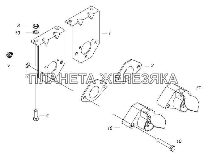 43114-3723003-70 Установка розеток прицепа КамАЗ-43118 (Евро 4)