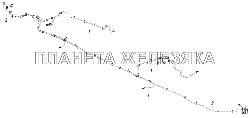 53501-4000320-10 АБС. Расположение на шасси КамАЗ-43118 (Евро 4) 53501-4000320-10 АБС. Расположение на шасси КамАЗ-43118 (Евро 4)