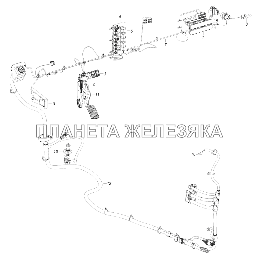 6520-4000010-74 Система управления двигателем. Расположение на автомобиле КамАЗ-43118 (Евро 4)