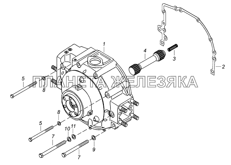 740.70-1005200 Установка привода отбора мощности переднего КамАЗ-43118 (Евро 4)