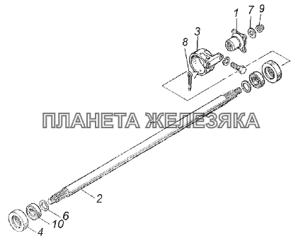 4310-4502210 Вал карданный промежуточный КамАЗ-43118 (Евро 4)