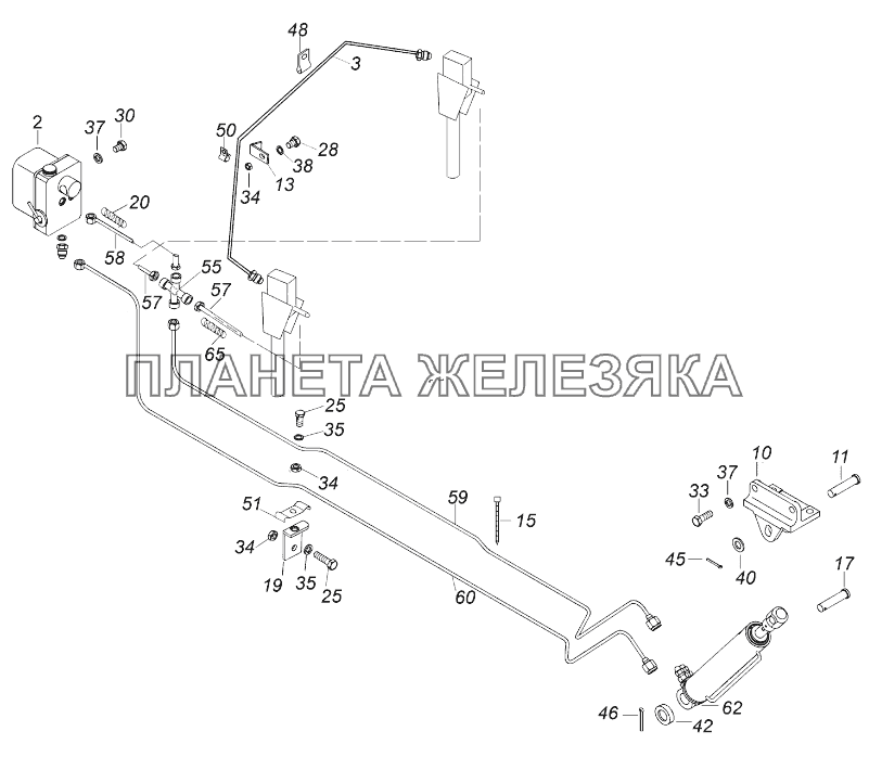 65111-5000079-10 Установка механизма опрокидывания кабины КамАЗ-43118 (Евро 4)