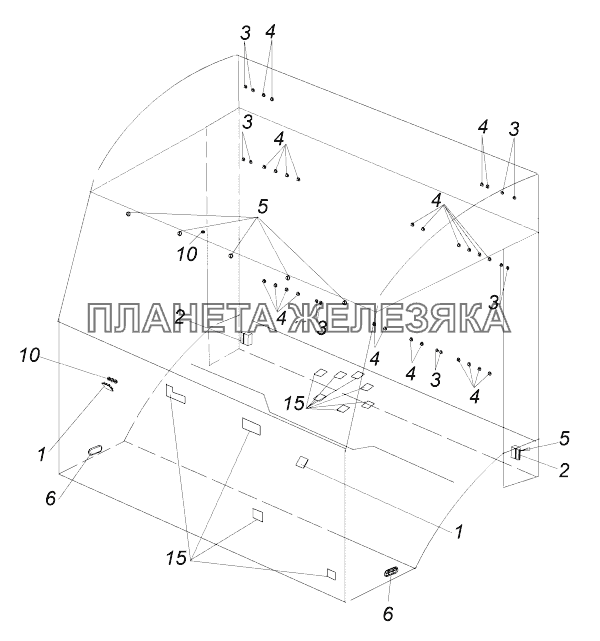 65222-5000090 Установка пробок и заглушек на кабине КамАЗ-43118 (Евро 4)