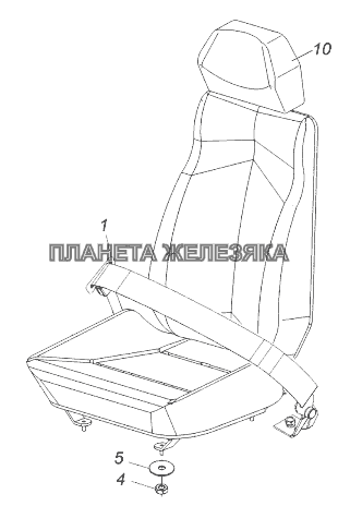 5460-5000123 Установка среднего сиденья КамАЗ-43118 (Евро 4)