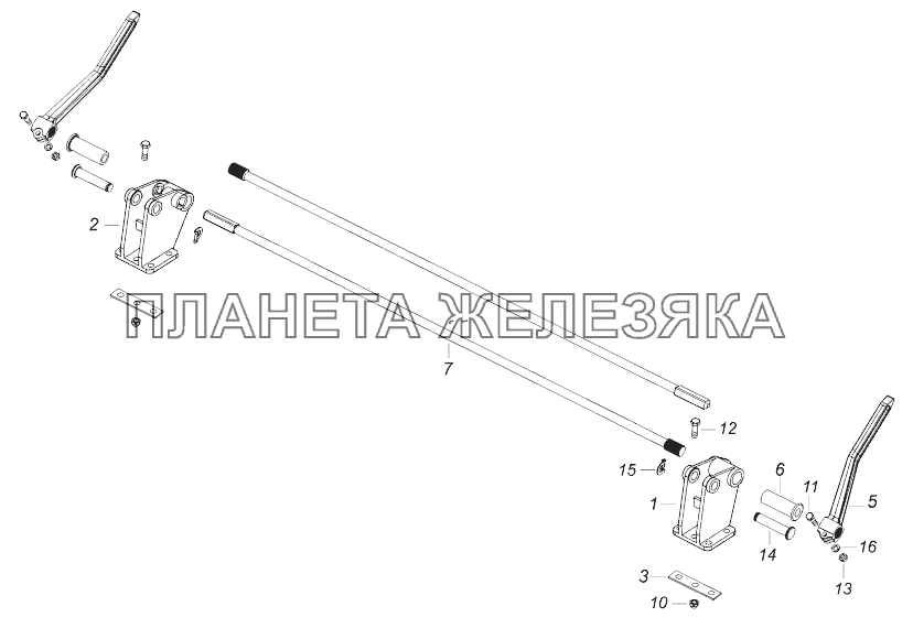 65115-5000003 Переднее крепление и механизм уравновешивания кабины КамАЗ-43118 (Евро 4)