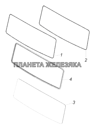 65115-5206005 Установка ветровых стекол КамАЗ-43118 (Евро 4)
