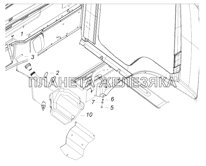 65115-5208004 Установка омывателя КамАЗ-43118 (Евро 4)