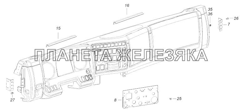 6560-5300023-10 Установка панели приборов КамАЗ-43118 (Евро 4)
