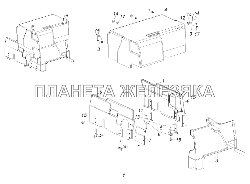 5350-5614200 Установка шумоизоляционного экрана двигателя КамАЗ-43118 (Евро 4)