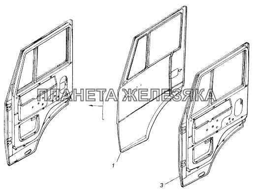 53205-6100014 Дверь правая КамАЗ-43118 (Евро 4)