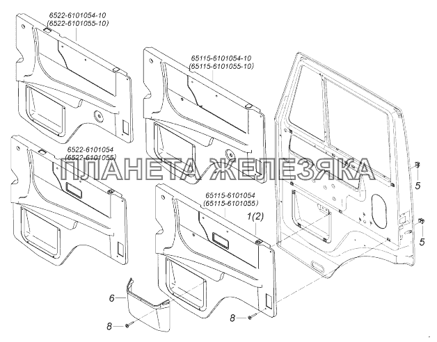 65115-6102005 Установка обивок двери КамАЗ-43118 (Евро 4)