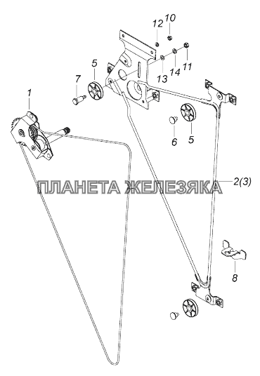 65115-6104011 Стеклоподъемник двери КамАЗ-43118 (Евро 4)