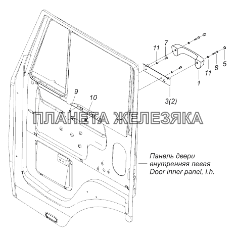 65115-6114005 Установка подлокотников двери КамАЗ-43118 (Евро 4)