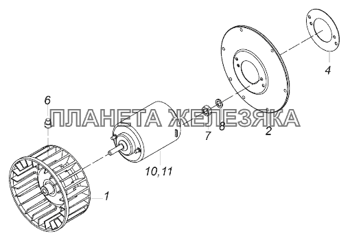 5320-8118069 Колесо рабочее с электродвигателем КамАЗ-43118 (Евро 4)