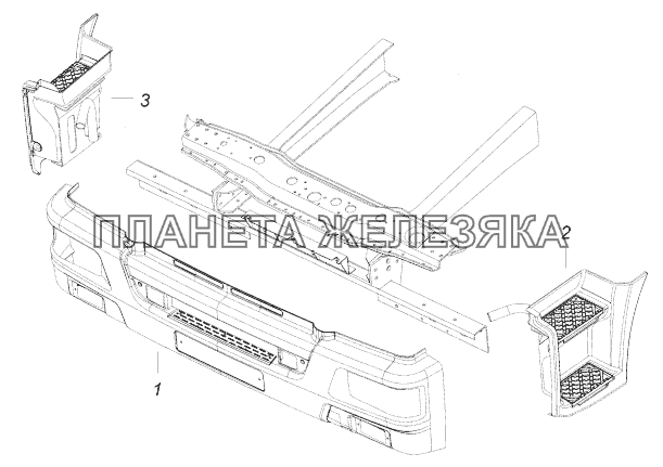 65115-8416007 Нижний пояс «Рестайлинг». Условная сборочная единица. КамАЗ-43118 (Евро 4)