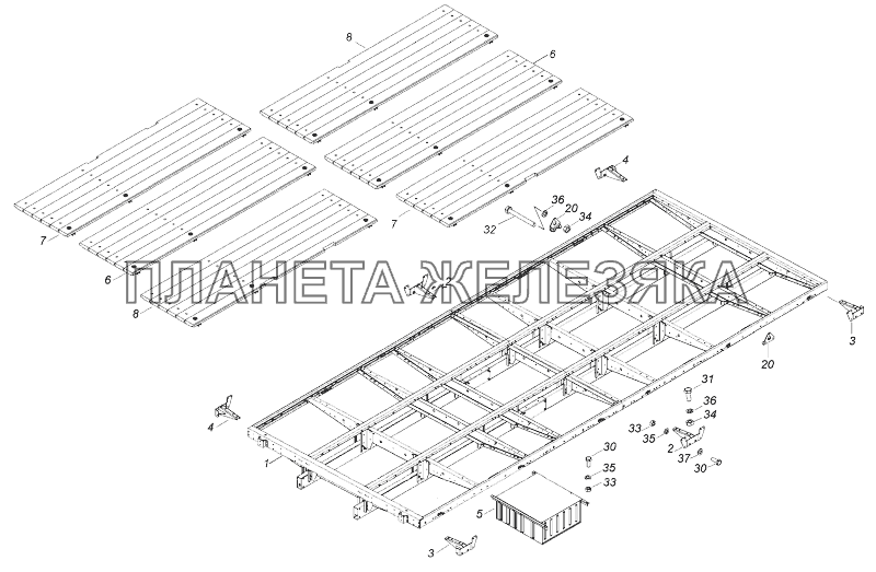 43118-8501010-10 Основание платформы КамАЗ-43118 (Евро 4)