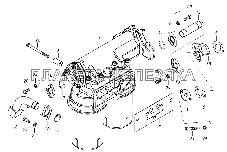 740.90-1012001 Установка фильтра и теплообменника КамАЗ-43118 (Евро 4)