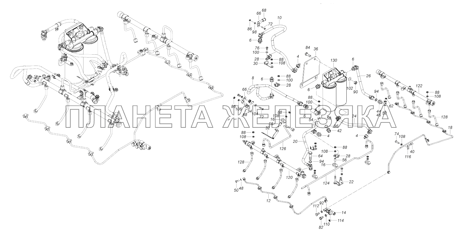 740.70-1104000 Установка топливопроводов КамАЗ-43118 (Евро 4)