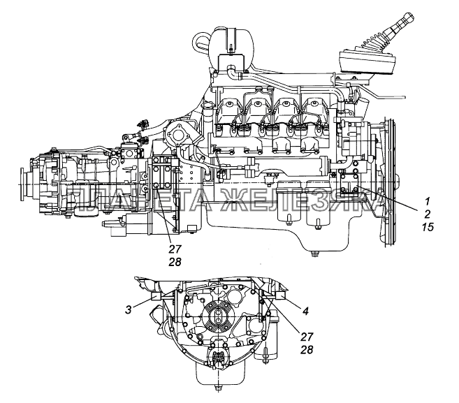 65116-1001000 Установка кронштейнов силового агрегата КамАЗ-43118 (Евро 4)