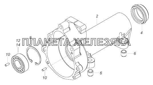 740.90-1111010 Корпус редуктора привода ТНВД с подшипником и втулками КамАЗ-43118 (Евро 4)