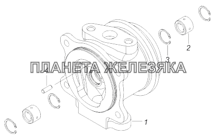 7405.1118020 Корпус подшипников с подшипниками КамАЗ-43118 (Евро 4)