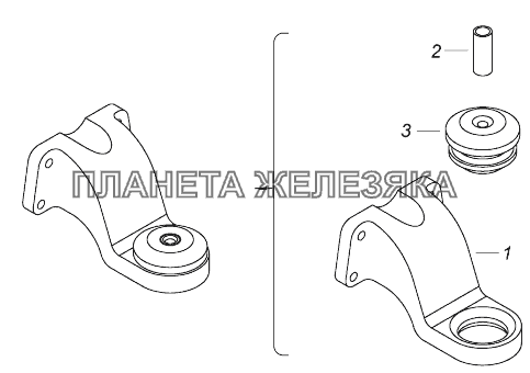 53229-1001015 Кронштейн передней опоры КамАЗ-43118 (Евро 4)