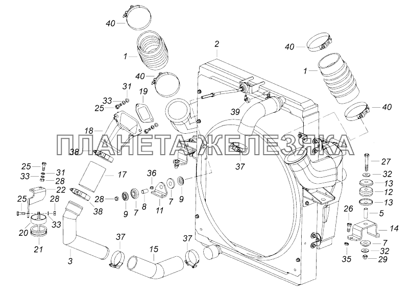 5350-1300023-50 Установка блока охлаждения КамАЗ-43118 (Евро 4)