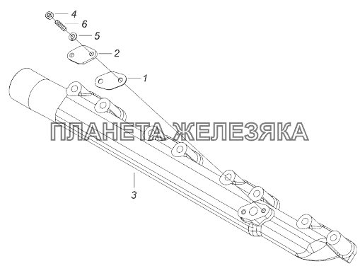 7406.1303100-10 Труба водяная правая КамАЗ-43118 (Евро 4)